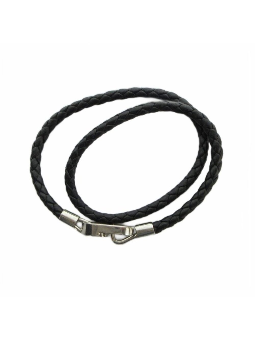 Dior CD Icon Braid Leather Double Bracelet Bangle Black - Picture 3 of 4